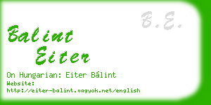 balint eiter business card
