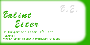 balint eiter business card